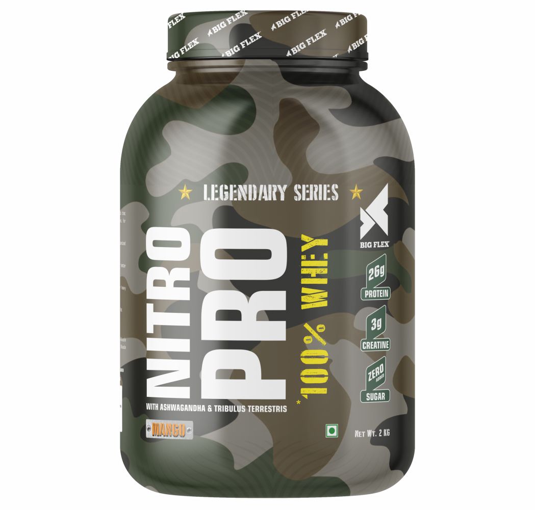 Bigflex Nitro Pro Performance Whey 26g Protein | 3g Creatine With Added Test Boosters For Muscle Growth, Massive Pump & Testosterone Boost - 2kg + boAt Enigma Radiant Men&