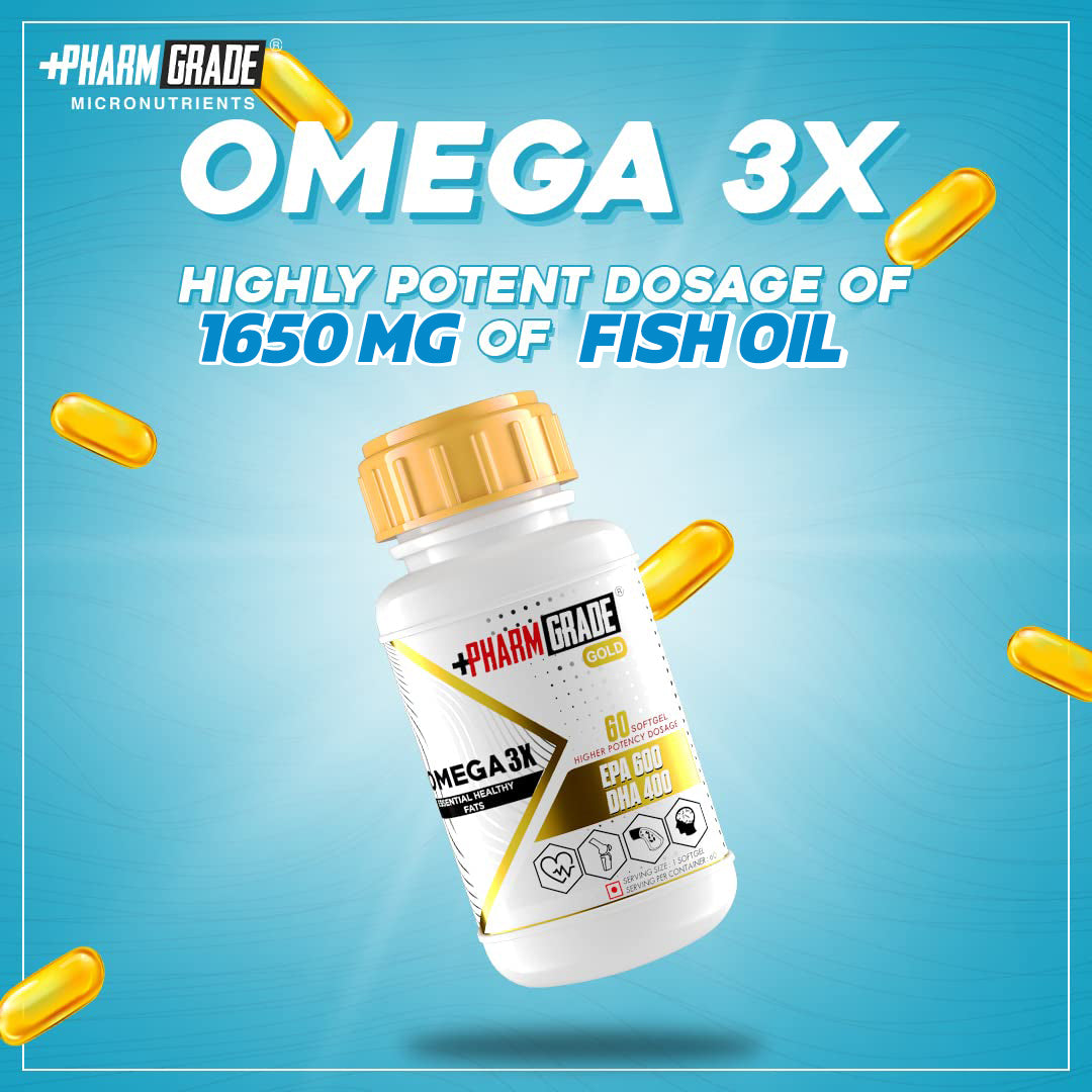 PharmGrade Omega 3X Fish Oil 1000mg - 60 Caps