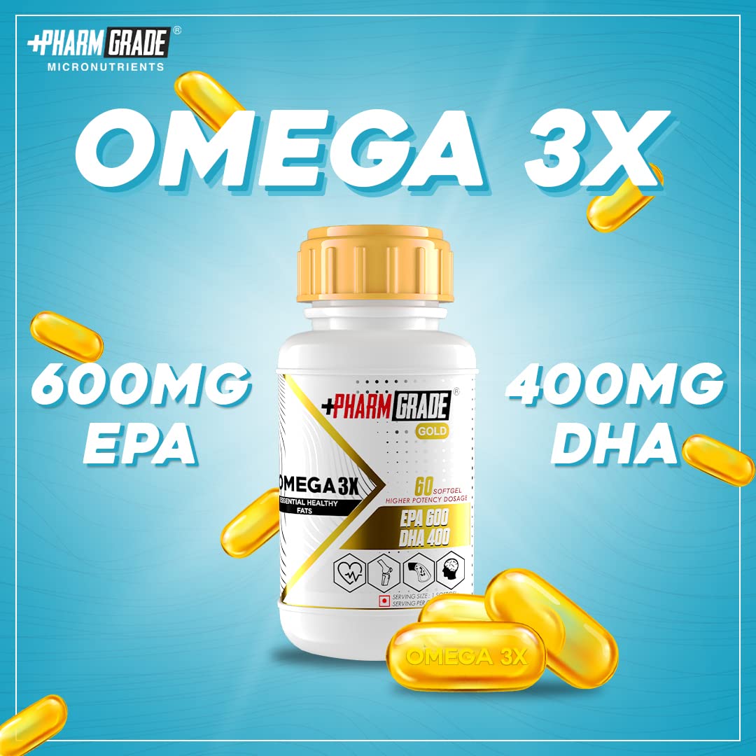 PharmGrade Omega 3X Fish Oil 1000mg - 60 Caps