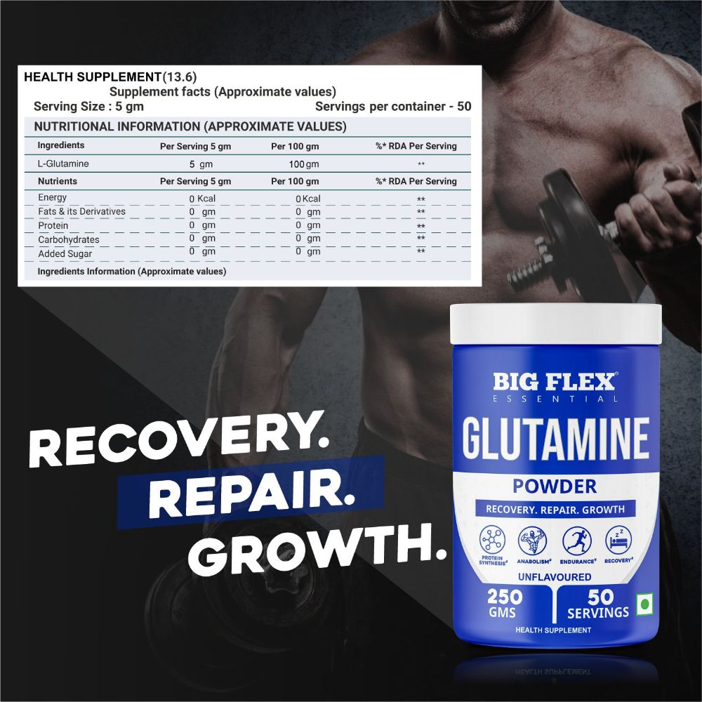 Bigflex Essential Glutamine Powder - 50 Servings