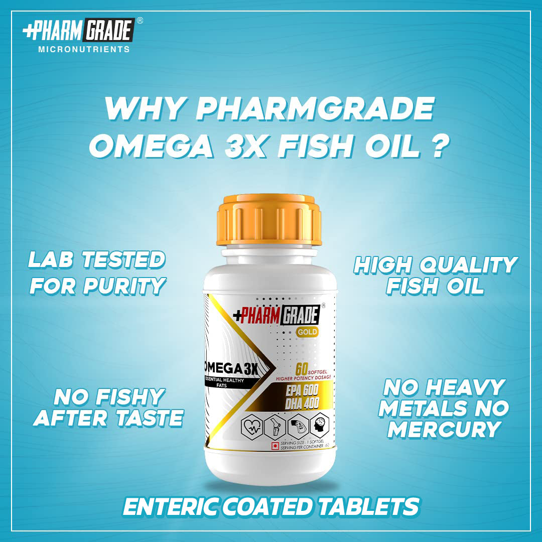 PharmGrade Omega 3X Fish Oil 1000mg - 60 Caps