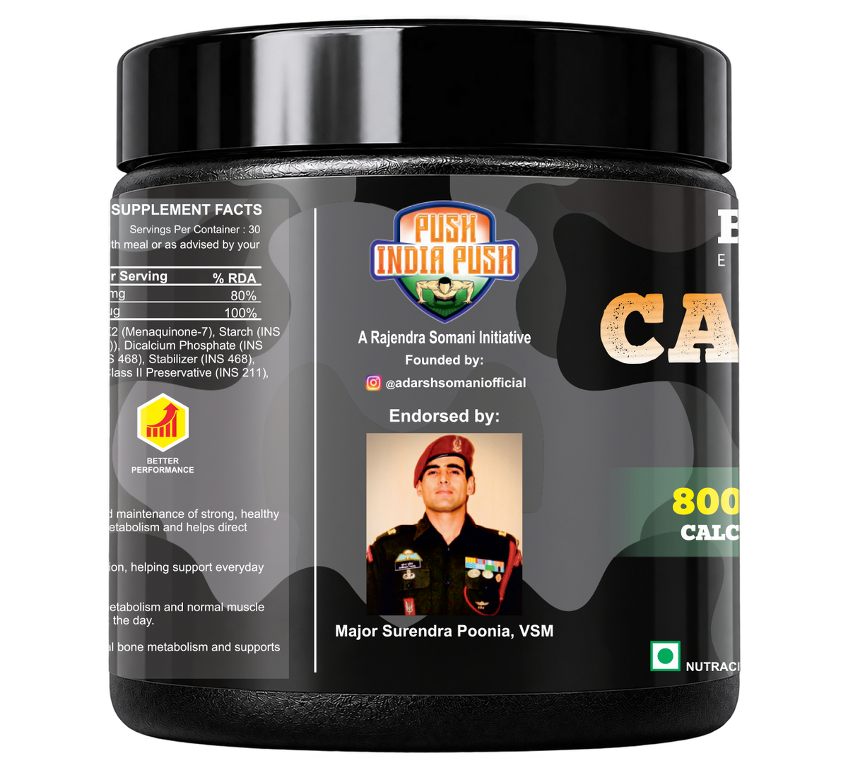 Bigflex Desh ka Calcium + K2 (MK-7) 800mg Supports Stronger Bones, Immunity & Calcium Absorption 30 tablets