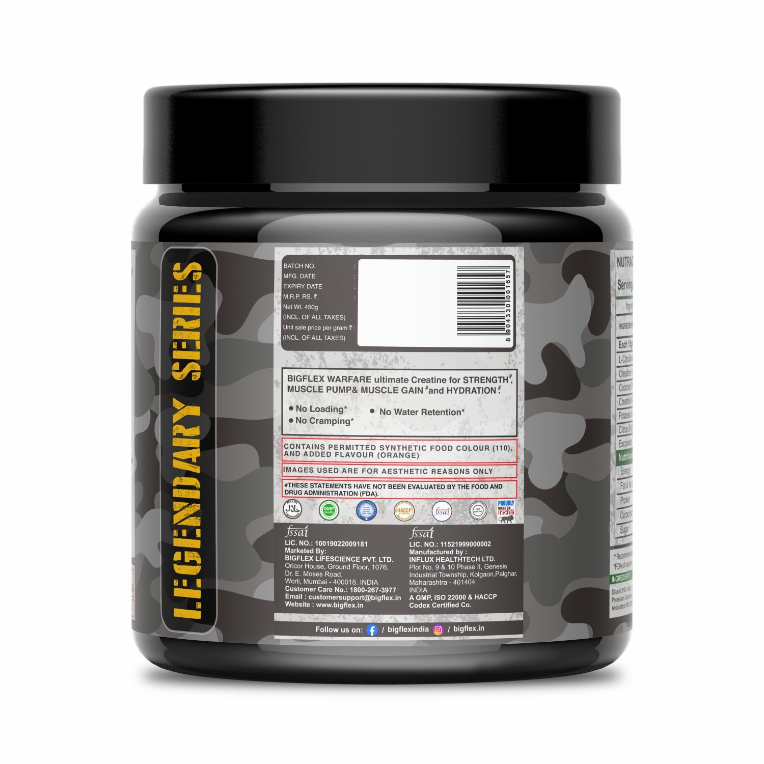 Big Flex Warfare Creatine, 450 g - 30 servings