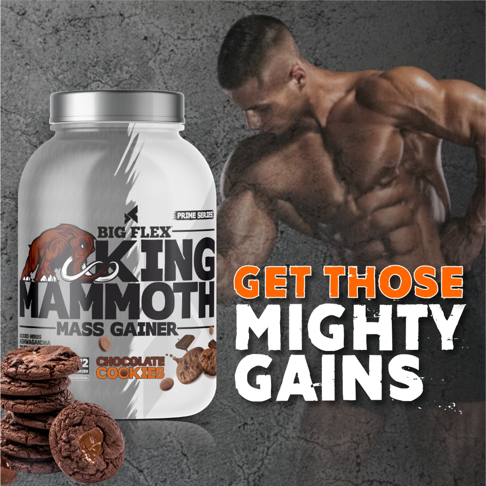 Bigflex King Mammoth Mass Gainer | High Protein and High Calorie Mass Gainer, Weight Gainer | 572 Calories | 15G Protein | 3G Creatine | 250mg Tribulus Terrestris | 250mg Ashwagandha & 750mg L-Taurine