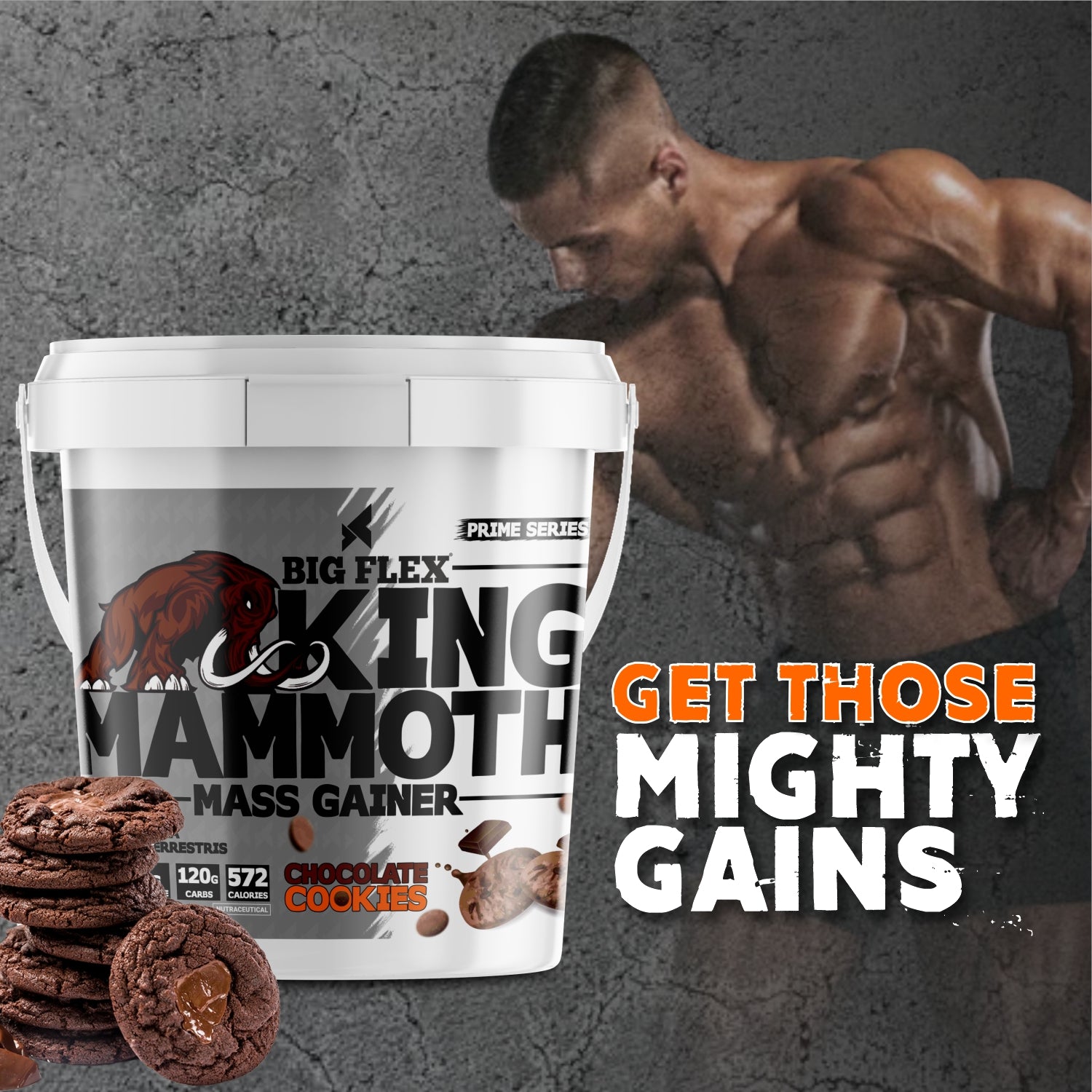 Bigflex King Mammoth Mass Gainer | High Protein and High Calorie Mass Gainer, Weight Gainer | 572 Calories | 15G Protein | 3G Creatine | 250mg Tribulus Terrestris | 250mg Ashwagandha & 750mg L-Taurine