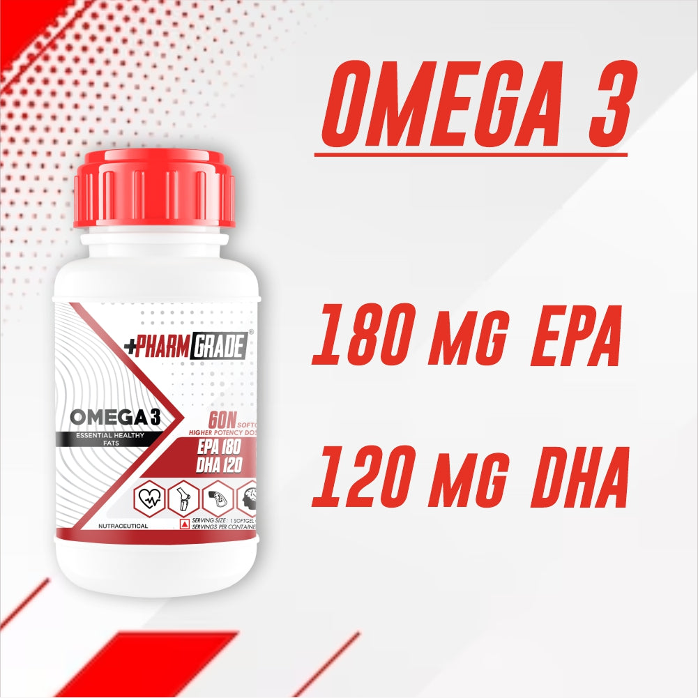 PharmGrade Omega 3 Fish Oil 1000mg Red Series - 60 Caps