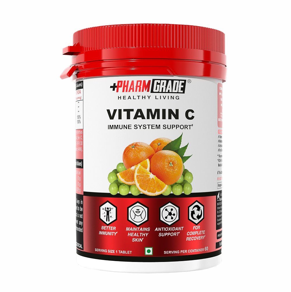 PharmGrade Healthy Living Vitamin C 500mg - Pack of 01 (60 Tablets)