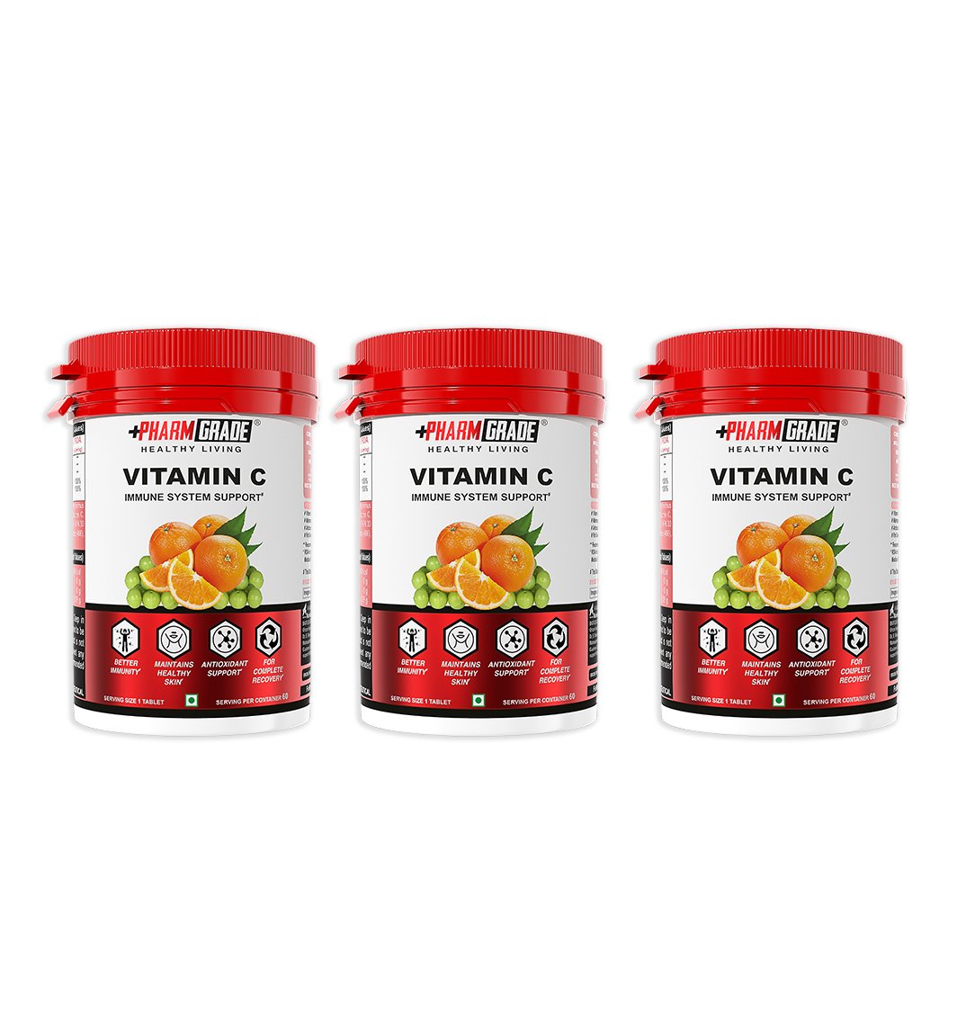 PharmGrade Healthy Living Vitamin C 500mg - Pack of 01 (60 Tablets)