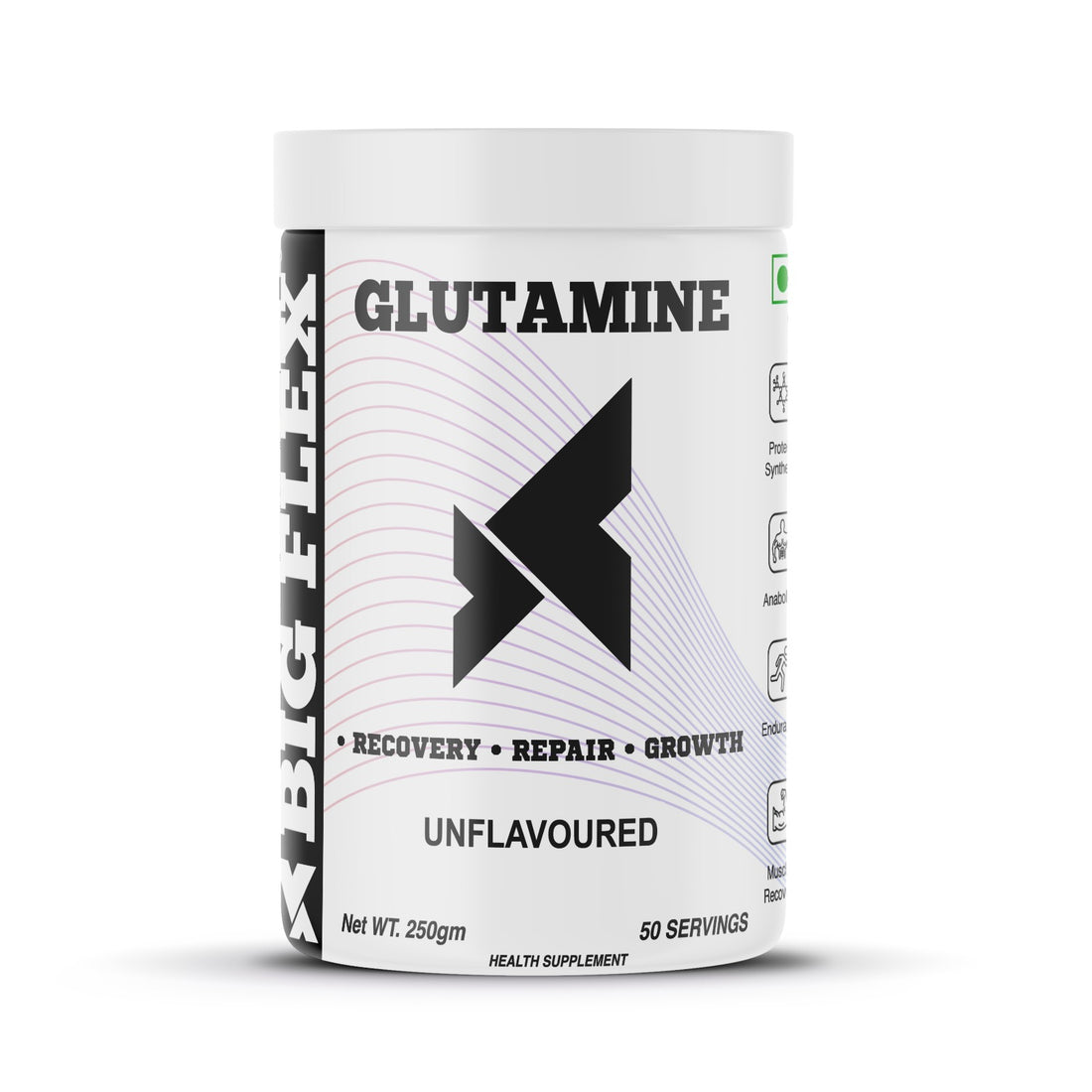 Bigflex Prime L-Glutamine Powder - Unflavoured (250gm) - (Expiry - Oct 2024)