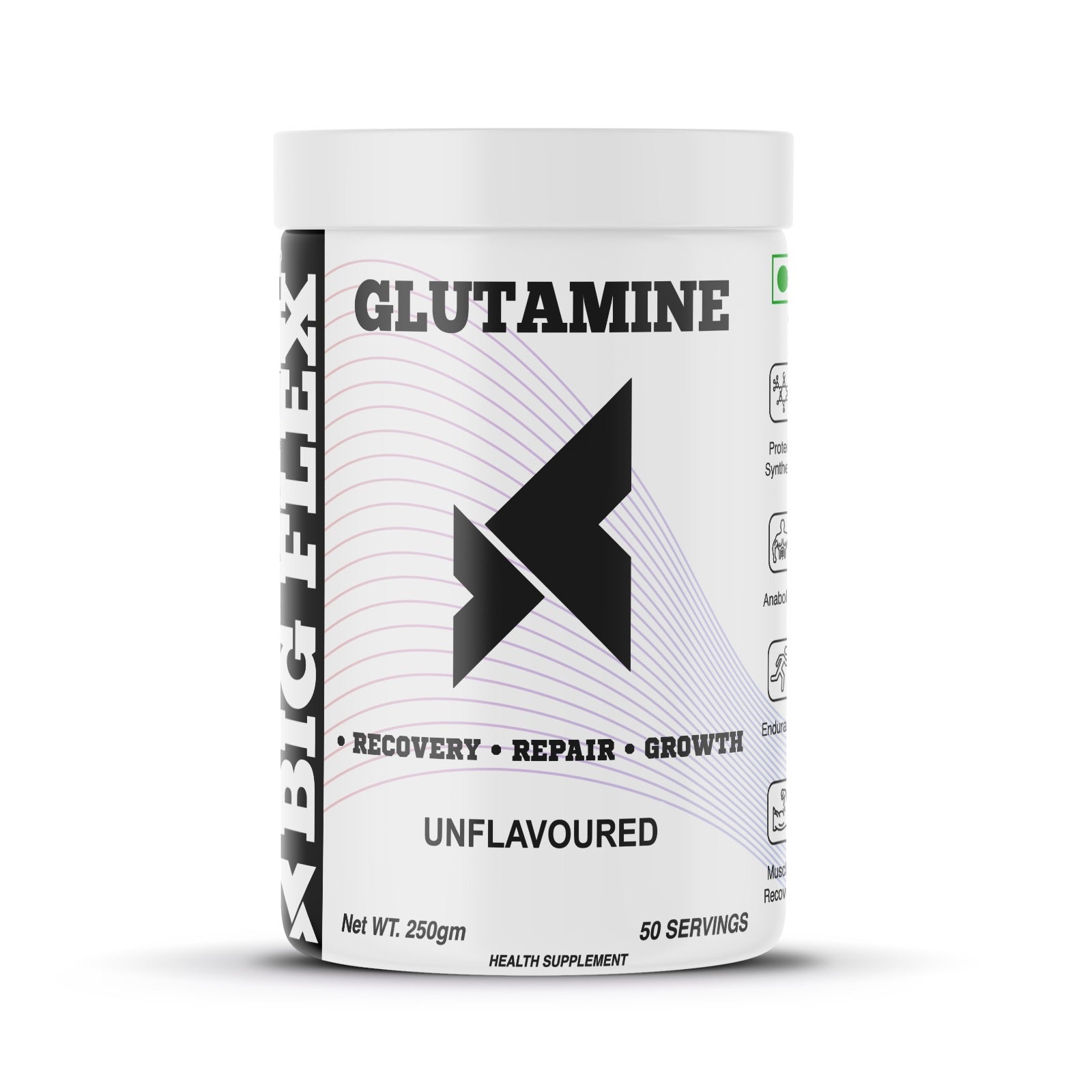 Bigflex Prime L-Glutamine Powder - Unflavoured (250gm) - (Expiry - Oct 2024)
