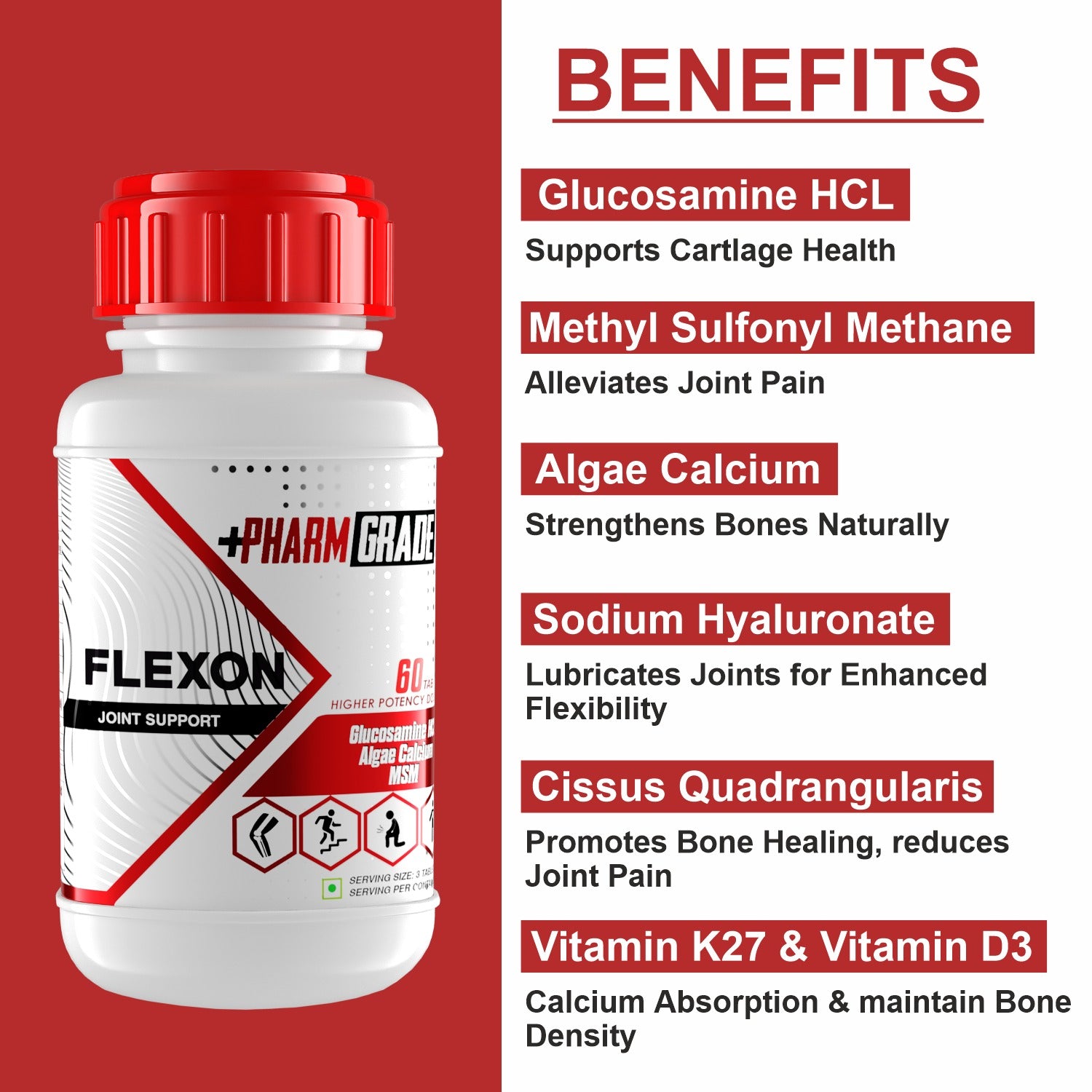 PharmGrade Flexon Algae Calcium - 60 Tabs