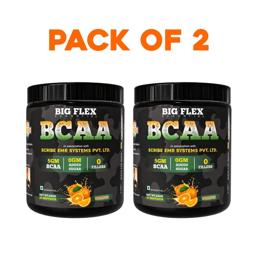 Bigflex Desh Ka BCAA Powder 5g Pure Bcaa Per Serving - Pack of 2
