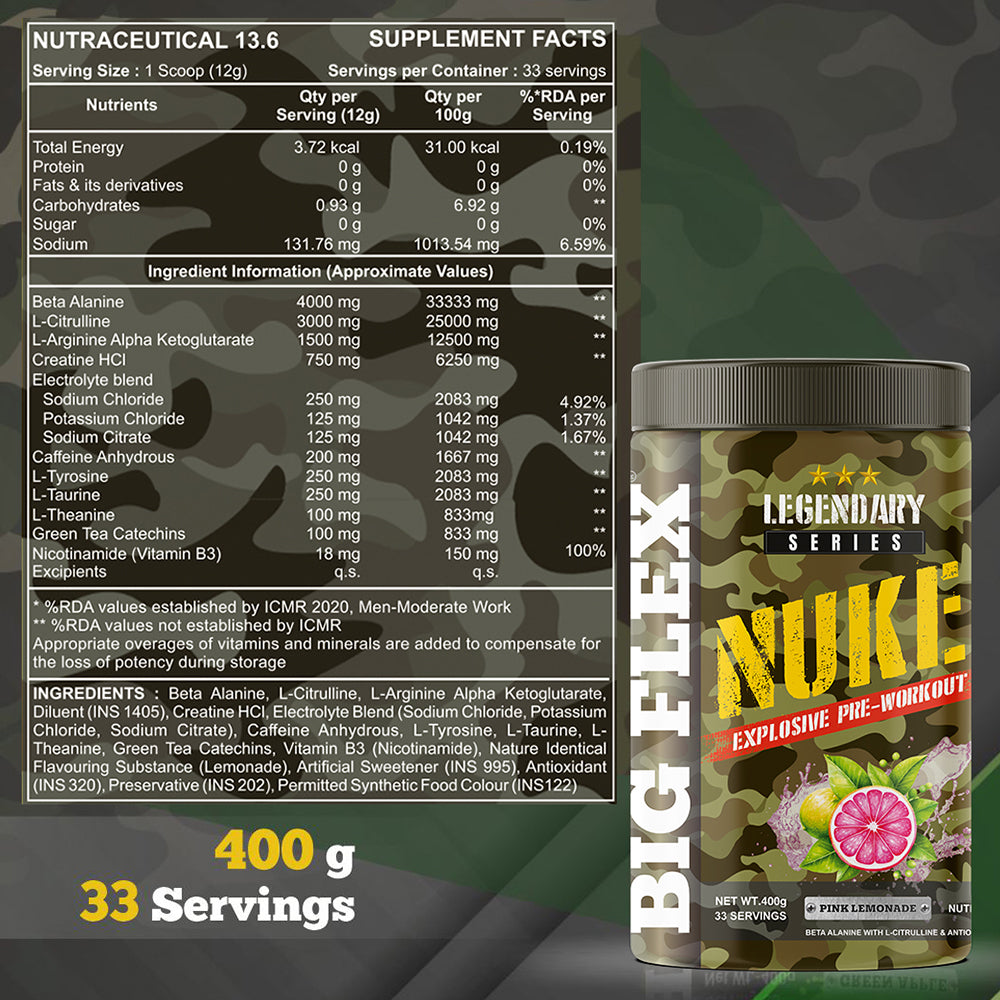 Bigflex Nuke Pre-workout Powder (400 Gm)