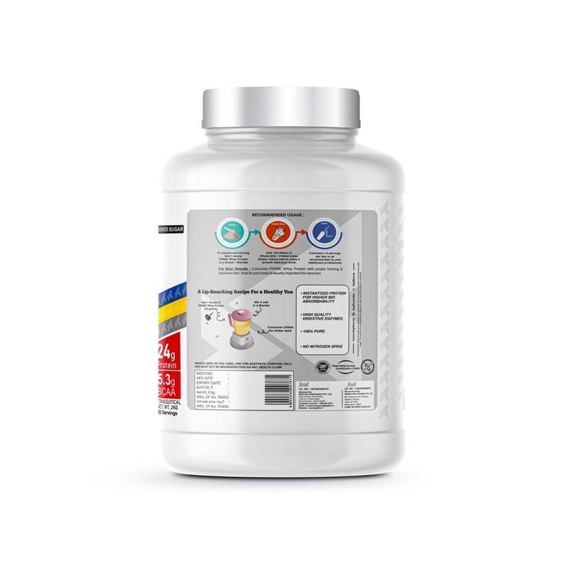 Bigflex Prime Whey Protein 24g Premium Protein Per Scoop For Muscle Growth & Recovery - 1kg / (Rose Falooda)