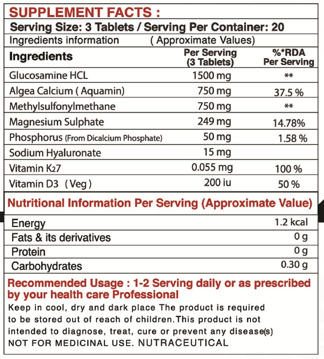 PharmGrade Flexon Algae Calcium - 60 Tabs