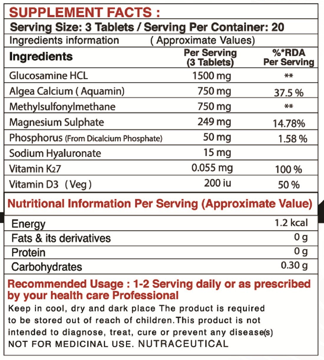 Pharmgrade Flexon Algae Calcium Tablet