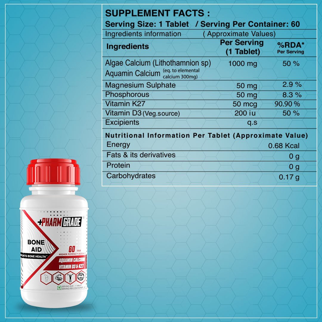 PharmGrade Calcium Bone Aid - 60 Tabs