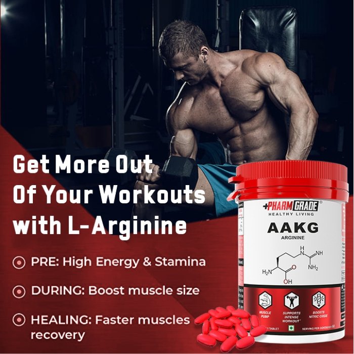 PharmGrade Healthy Living AAKG - Pack of 01 (60 Tablets)