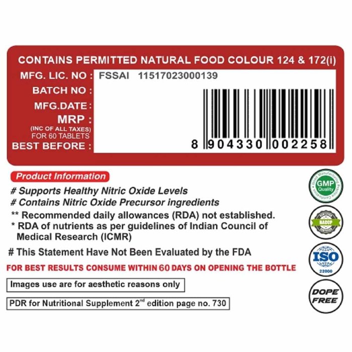 PharmGrade Healthy Living AAKG - Pack of 01 (60 Tablets)