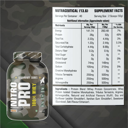 Bigflex Nitro Pro Performance Whey 26g Protein | 3g Creatine With Added Test Boosters For Muscle Growth, Massive Pump &amp; Testosterone Boost - 2kg  + boAt Enigma Radiant Men&