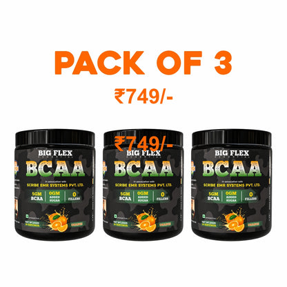 Bigflex Desh Ka BCAA Powder 5g Pure Bcaa Per Serving - Pack of 3 - Total 90 Servings