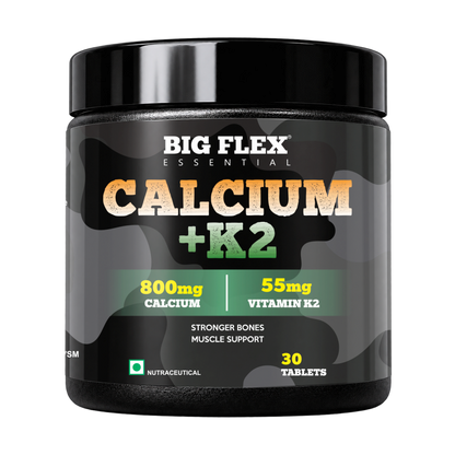 Bigflex Desh ka Calcium + K2 (MK-7) 800mg Supports Stronger Bones, Immunity &amp; Calcium Absorption 30 tablets