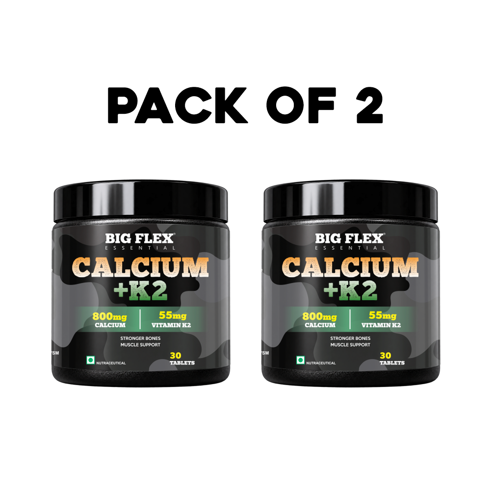 Bigflex Desh ka Calcium + K2 (MK-7) 800mg Supports Stronger Bones, Immunity &amp; Calcium Absorption 30 tablets