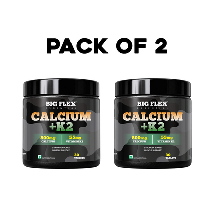 Bigflex Desh ka Calcium + K2 (MK-7) 800mg Supports Stronger Bones, Immunity &amp; Calcium Absorption 30 tablets