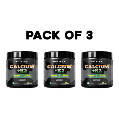 Bigflex Desh ka Calcium + K2 (MK-7) 800mg Supports Stronger Bones, Immunity &amp; Calcium Absorption 30 tablets