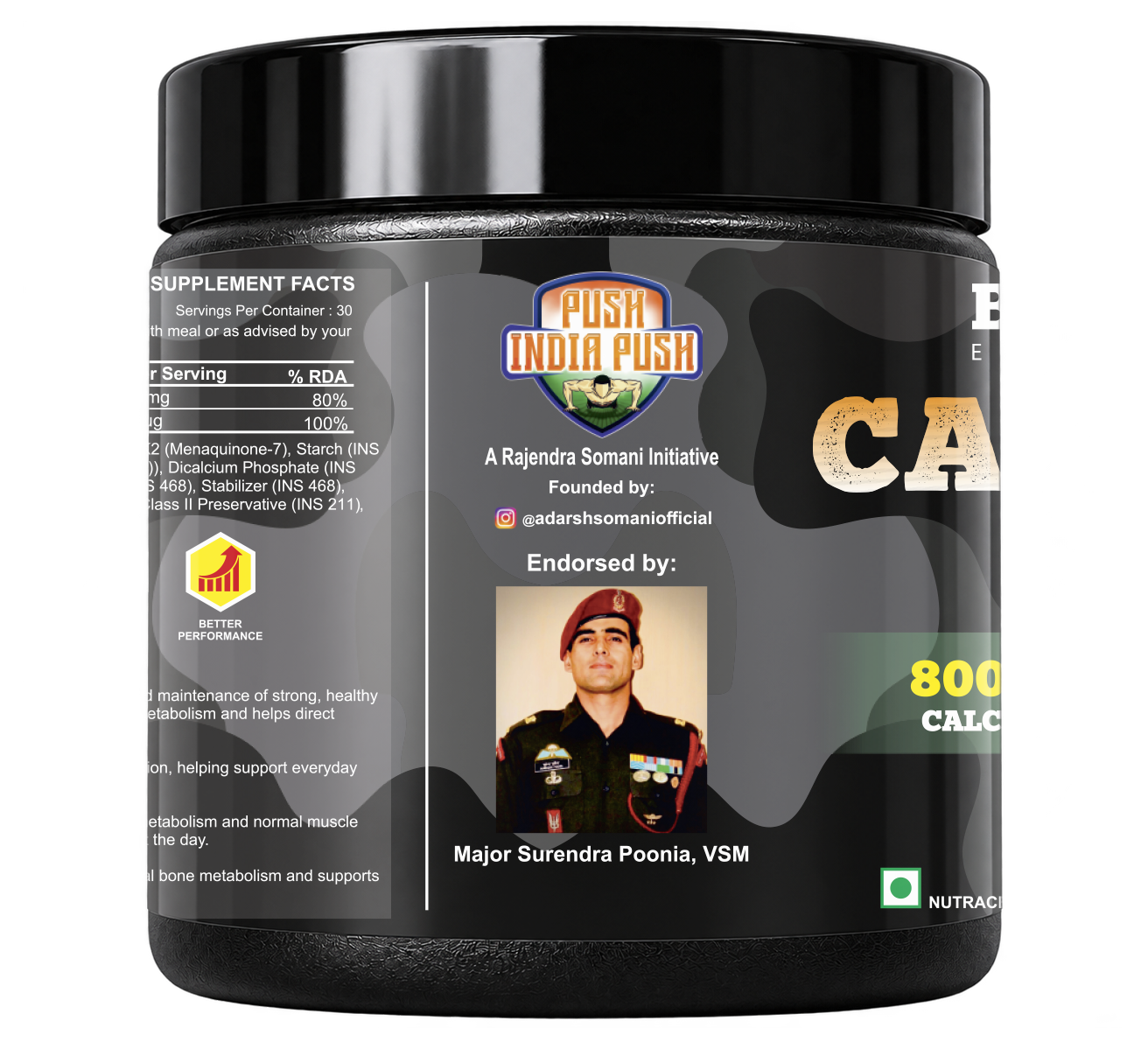 Bigflex Desh ka Calcium + K2 (MK-7) 800mg Supports Stronger Bones, Immunity &amp; Calcium Absorption 30 tablets