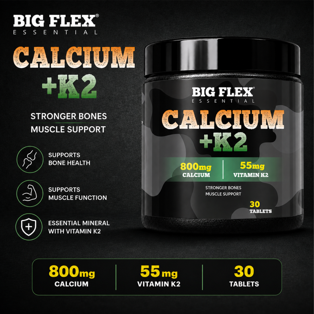 Bigflex Desh ka Calcium + K2 (MK-7) 800mg Supports Stronger Bones, Immunity &amp; Calcium Absorption 30 tablets