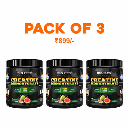 Bigflex Desh Ka Creatine Monohydrate 3g Pure Creatine Per Serving- 260g - 240 Servings - Pack of 3