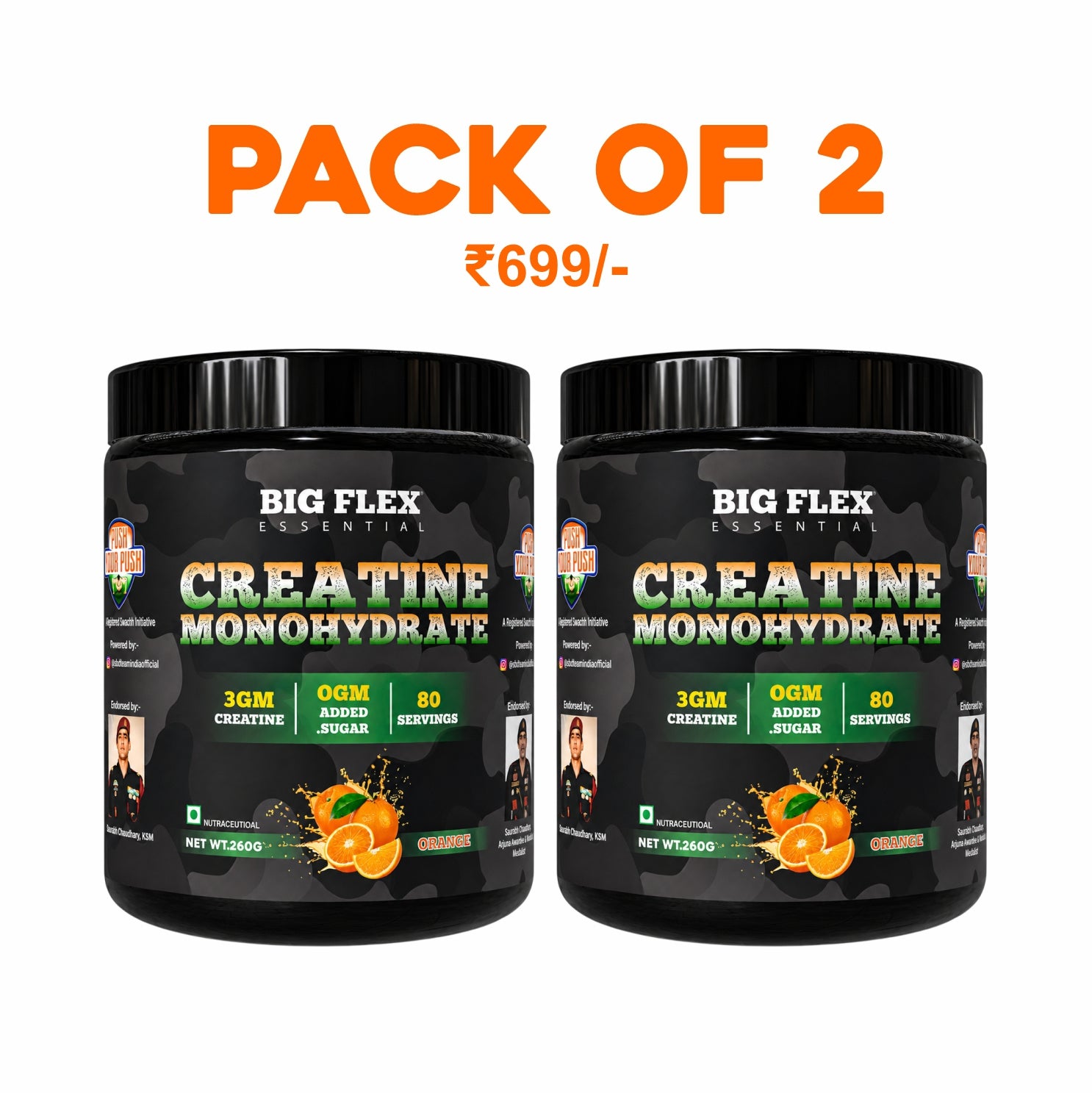 Bigflex Desh Ka Creatine Monohydrate 3g Pure Creatine Per Serving- 260g - 160 Servings