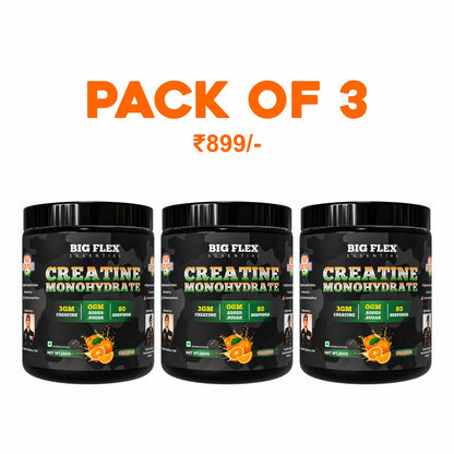 Bigflex Desh Ka Creatine Monohydrate 3g Pure Creatine Per Serving- 260g - 240 Servings - Pack of 3