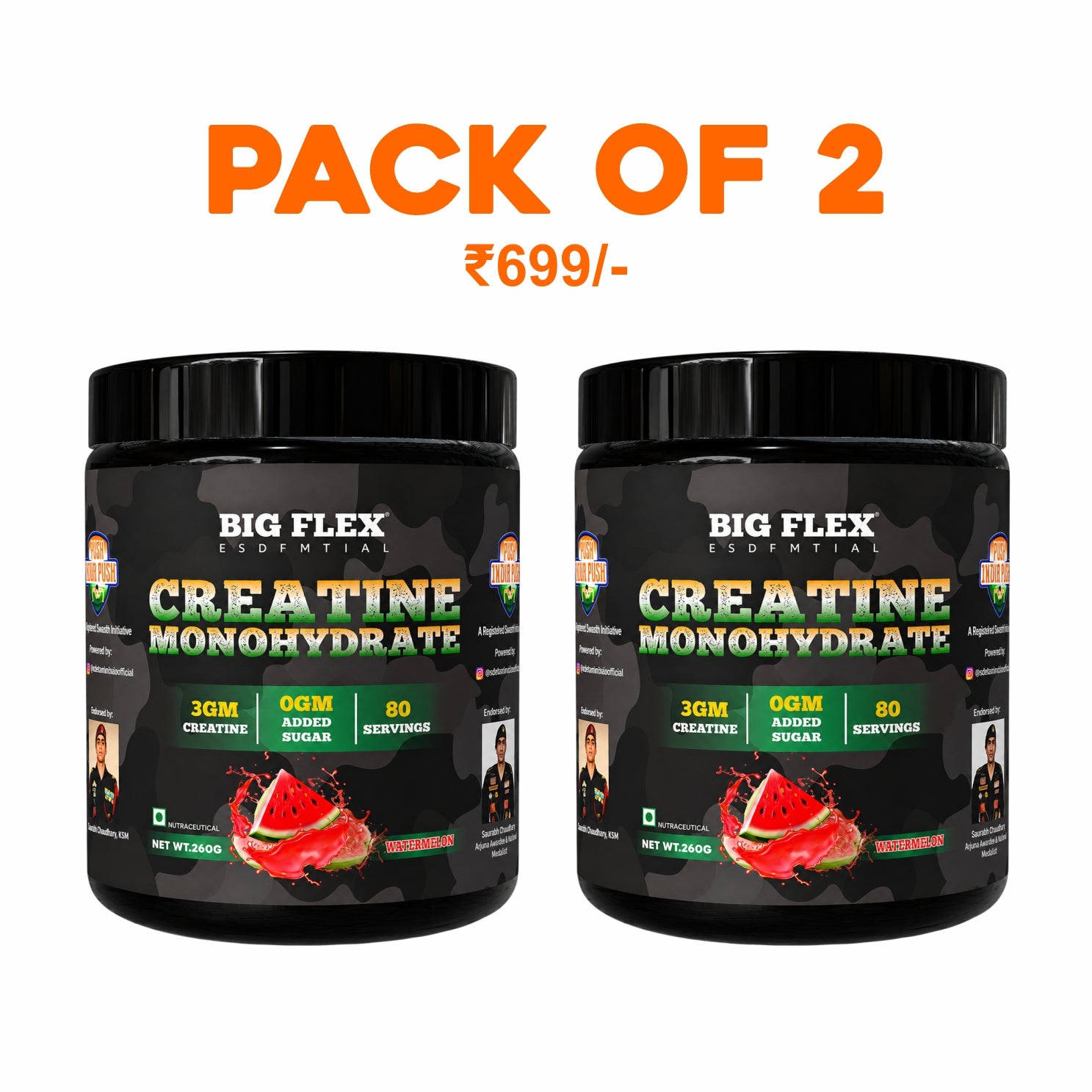 Bigflex Desh Ka Creatine Monohydrate 3g Pure Creatine Per Serving- 260g - 160 Servings