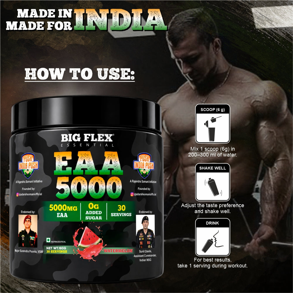 Bigflex Desh Ka EAA Powder 5g Pure EAA Per Serving - Pack of 1 - Total 30 Servings - Pack of 1 - Guava