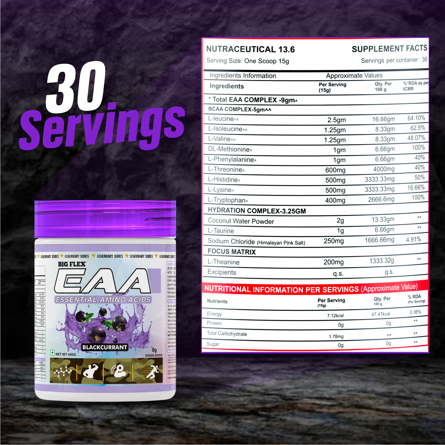 Bigflex EAA (Essential amino acids) - (Black Currant) 450g