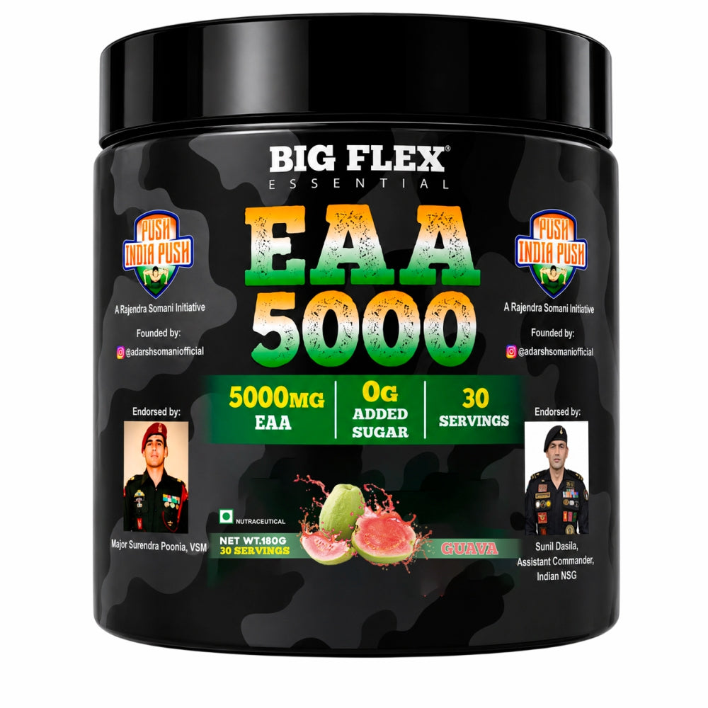 Bigflex Desh Ka EAA Powder 5g Pure EAA Per Serving - Pack of 1 - Total 30 Servings - Pack of 1 - Guava