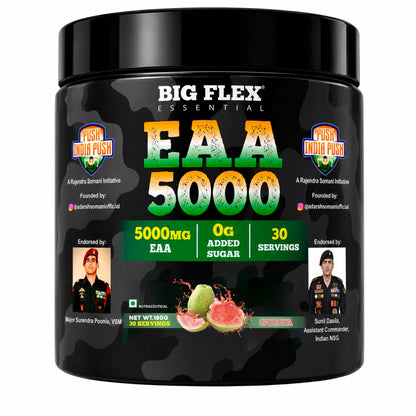 Bigflex Desh Ka EAA Powder 5g Pure EAA Per Serving - Pack of 1 - Total 30 Servings - Pack of 1 - Guava