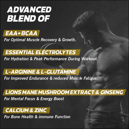 Bigflex EAA + BCAA with Glutamine | Arginine | Lions Mane Ext | Panax Ginseng | For Maximum Recovery &amp; Pump + Free Creatine 250g (83 Servings)