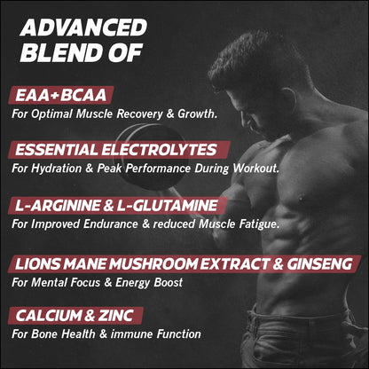 Bigflex EAA + BCAA with Glutamine | Arginine | Lions Mane Ext | Panax Ginseng | For Maximum Recovery &amp; Pump + Free Creatine 250g (83 Servings)