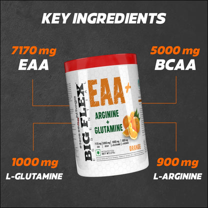 Bigflex EAA + Bcaa with Glutamine | Arginine | Lions Mane Ext | Panax Ginseng | For Maximum Recovery &amp; Pump