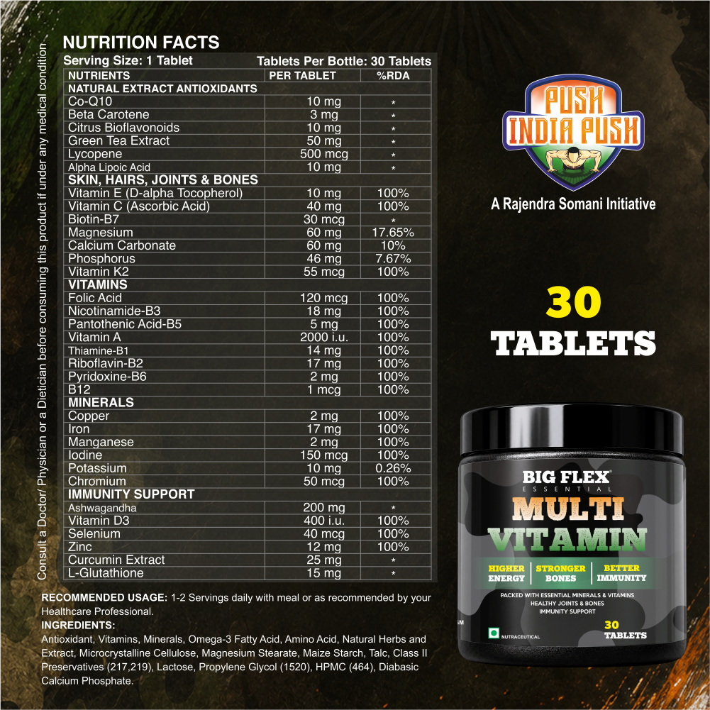 Desh ka Multivitamin, 30 Tablets With 33 Ingredients &amp; 6 Blends | For Energy, Stamina &amp; Recovery
