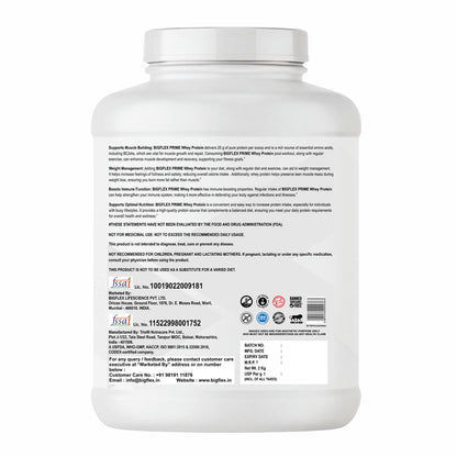 Bigflex Prime Whey Gold  Standard Multi-Blend Protein 25g Protein per scoop For Muscle Growth &amp; Recovery