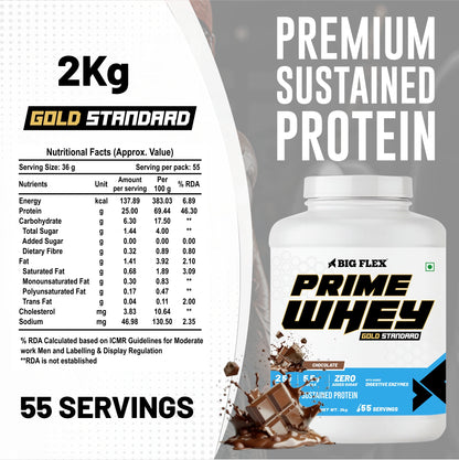 Bigflex Prime Whey Gold  Standard Multi-Blend Protein 25g Protein per scoop For Muscle Growth &amp; Recovery