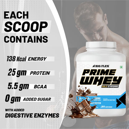 Bigflex Prime Whey Gold  Standard Multi-Blend Protein 25g Protein per scoop For Muscle Growth &amp; Recovery