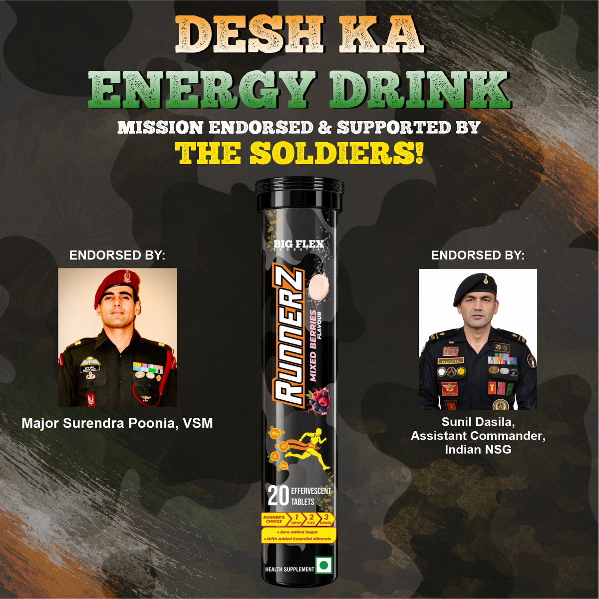 Desh ka Electrolytes Runnerz 20 effervescent tablets boosts instant energy