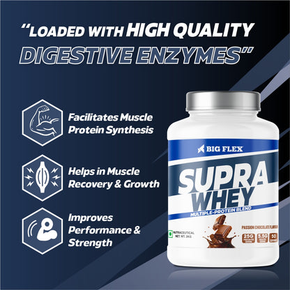 Bigflex Supra Whey Multi-Blend Protein 25g Protein per scoop For Muscle Growth &amp; Recovery