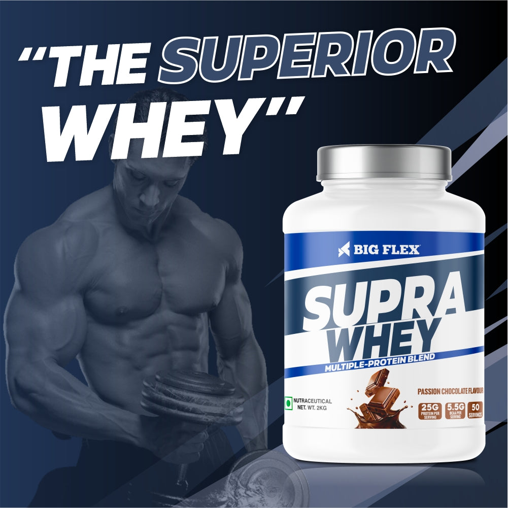 Bigflex Supra Whey Multi-Blend Protein 25g Protein per scoop For Muscle Growth &amp; Recovery