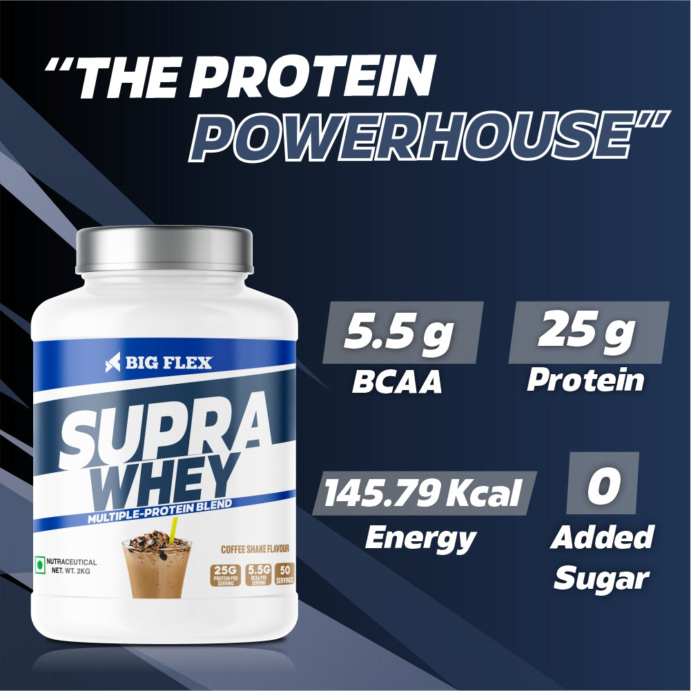 Bigflex Supra Whey Multi-Blend Protein 25g Protein per scoop For Muscle Growth &amp; Recovery